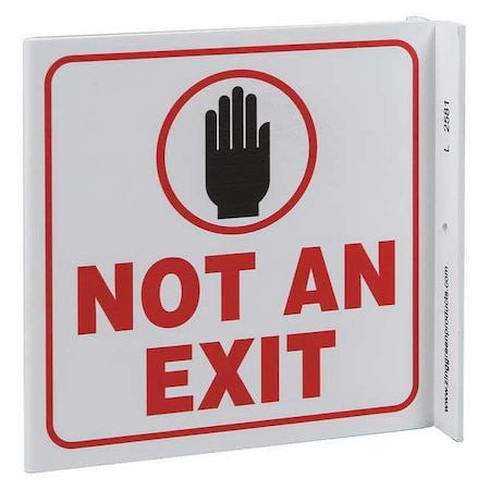 Zing Exit Sign, Plastic, 7" W, 7" H, Not An Exit (Picto), White 2581