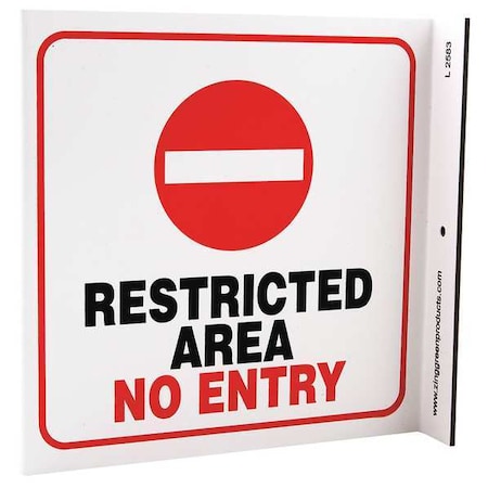 Zing Entrance Sign, 7 in Height, 7 in Width, Plastic, L-Shaped, English 2583
