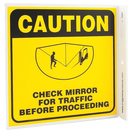 Zing Safety Sign, 7 in H, 7 in W, Plastic, L-Shaped, English, 2587 2587