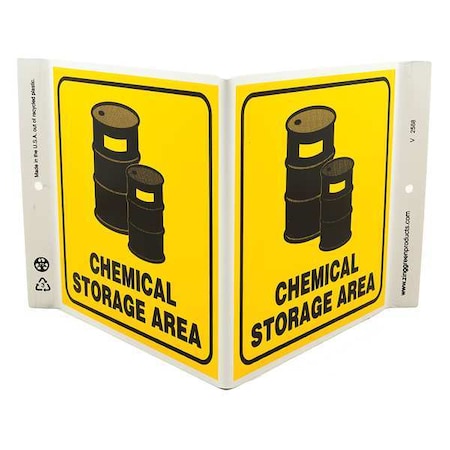 Zing Caution Sign, 7 in Height, 12 in Width, Plastic, V-Shaped, English 2588