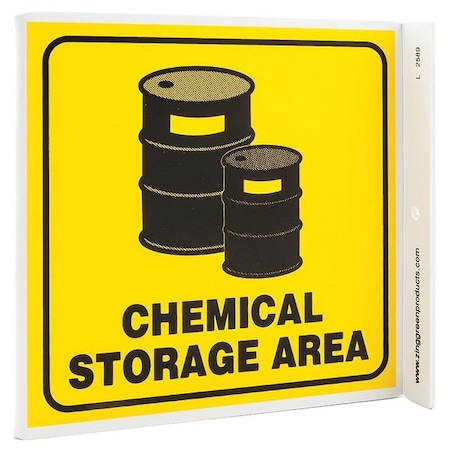 Zing Caution Sign, 7 in Height, 7 in Width, Plastic, L-Shaped, English 2589