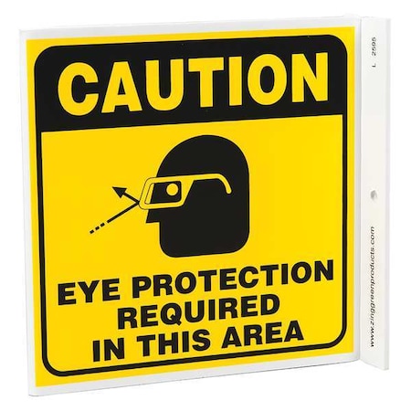 Zing Eye Protection Sign, L-Shape, Plastic 2595