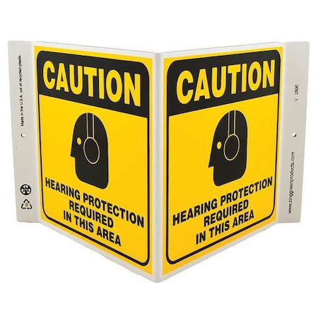 Zing Caution Sign, 7 in Height, 12 in Width, Plastic, V-Shaped, English 2600