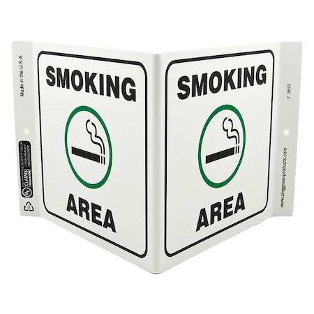 Zing Smoking Area, 12 in W x 7 in H, V-Shaped, Plastic 2612
