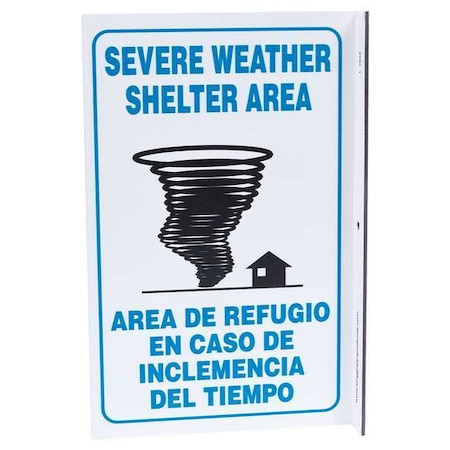 Zing Emergency Sign, 11 in Height, 8 in Width, Plastic, L-Shaped, English, Spanish 2625