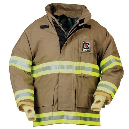 Fire-Dex Turnout Coat, Khaki, Nomex(R)/Kevlar(R), M 32X6J868-M