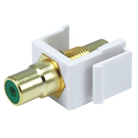 Monoprice Modular Wallplate, RCA, Grn Center, Wht 6546