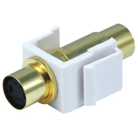 Monoprice A/V Wallplate, Svideo, 4Pin(F/F), Wht 6557