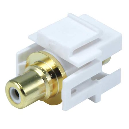 Monoprice A/V Wallplate, RCA, Wht Ctr, Flush, Wht 6568