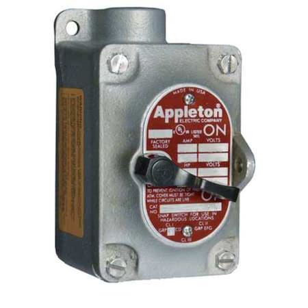 APPLETON ELECTRIC Tumbler Switch, EDS Series, 1 Gang, 2-Pole EDS150-F2