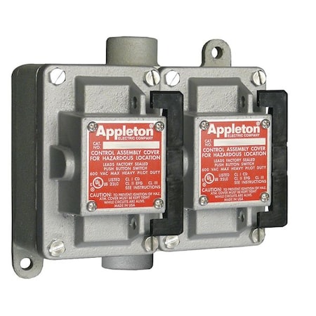 APPLETON ELECTRIC Tumbler Switch, EDSC Series, 2 Gang, 1-Pole EDSC210-R1