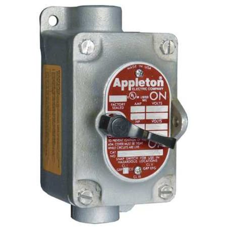 APPLETON ELECTRIC Tumbler Switch, EDSC Series, 1 Gang, 2-Pole EDSC150-F2