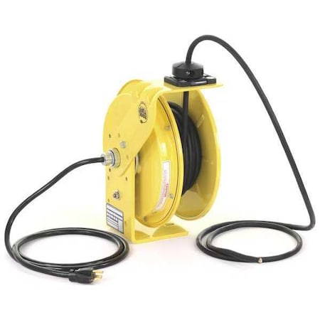 K & H Industries Cord Reel, Flying Lead, 12 AWG, Yellow Reel Color, 50 ft Length RTBB3L-WW-J12K