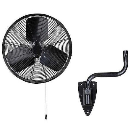 Dayton Light Duty Industrial Fan, Wall Mount, 20 in Blade Dia, 120V, 5,100/6,200 cfm, Oscillating 13V402