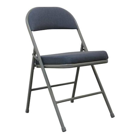 Zoro Select Folding Chair, Blue/Gray, 300 lb. 13V427