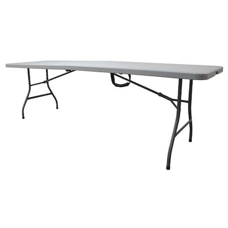 Zoro Select Rectangle Folding Table, 30" W, 96" L, 29" H, Blow Molded Polyethylene Top, Gray 13V436
