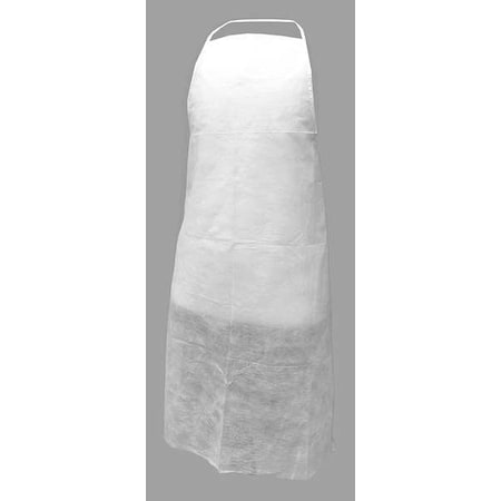 Action Chemical Disposable Sleeve Apron, Polypropylene, Serged, 1 mil, 36 in, White, 28 in x 36 in, 100 PK PP150