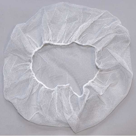 Action Chemical Hairnet, Nylon, 24 in Dia., White, L, 1000 PK H24W