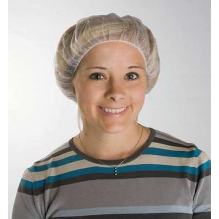 Action Chemical Bouffant Cap, Polypropylene, 21 in Dia., White, M, 1000 PK B21W