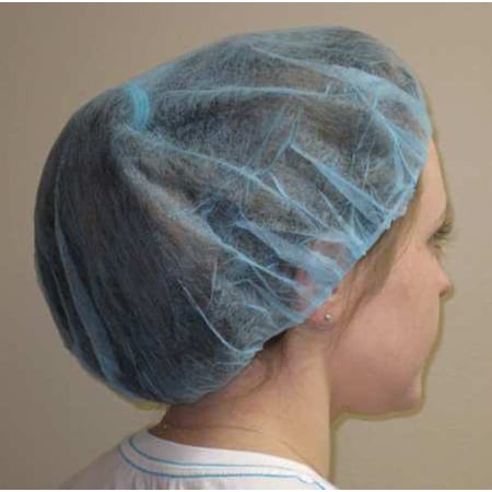 Action Chemical Bouffant Cap, Polypropylene, 24 in Dia., Blue, L, 1000 PK B-24-1000B