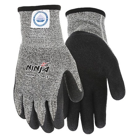 Mcr Safety Coated Gloves, Acrylic, Dyneema(R) Palm, HPPE/Synthetic/Fiberglass, Acrylic Terry Lining, L ( 9 ) N9690TCL