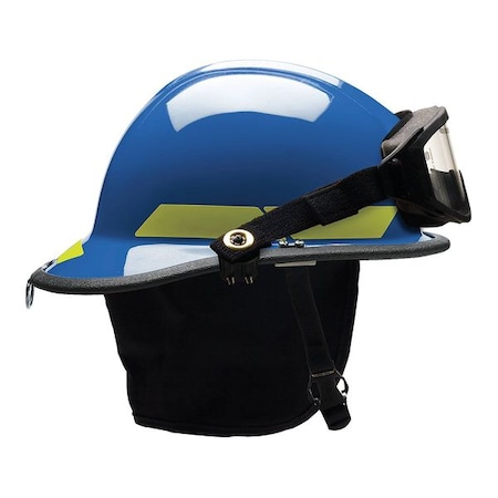 Bullard Fire Helmet, Thermoplastic, 6-Point Sure-Lock(R) Ratchet, Blue, Fits Hat Size 6-1/2 to 8 , Modern PXSBLGIZ2