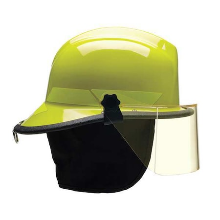 Bullard Fire Helmet, Thermoplastic, 4-Point Sure-Lock(R) Ratchet, Lime-Yellow, Fits Hat Size 6-1/2 to 8 LTXLY