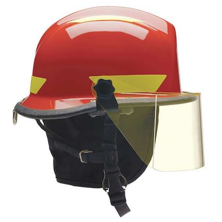 Bullard Fire/Rescue Helmet, Thermoplastic, 4-Point Sure-Lock(R) Ratchet, Red, Fits Hat Size 6-1/2 to 8 URXRDR330