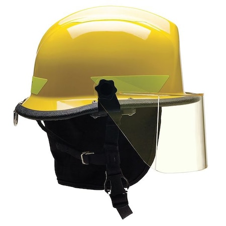 Bullard Fire/Rescue Helmet, Thermoplastic, 4-Point Sure-Lock(R) Ratchet, Yellow, Fits Hat Size 6-1/2 to 8 URXYLR330