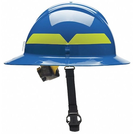 Bullard Wildland Fire Helmet, Thermoplastic, 6-Point Sure-Lock(R) Ratchet, Blue, Fits Hat Size 6-1/2 to 8 FHBLR