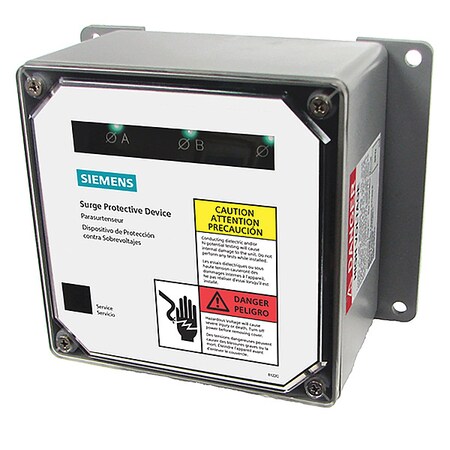 Siemens Surge Protection Device, Three Phase, 120/208V AC Wye, 3 Poles, 4 Wires + Ground, 150kA TPS3C1115D2