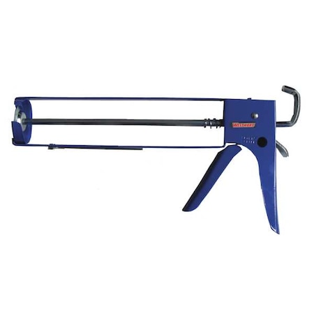 Westward Caulk Gun, 10 oz Container Size, Steel, 12:01, Skeleton Frame, Blue 13W868
