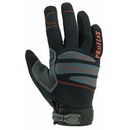 Proflex By Ergodyne Mechanics Gloves, S, Black, Spandex ProFlex