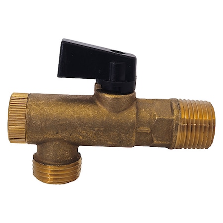 Speedaire Brass Filter Ball Valve, Ang., MNPT, 1/2 In 13X542