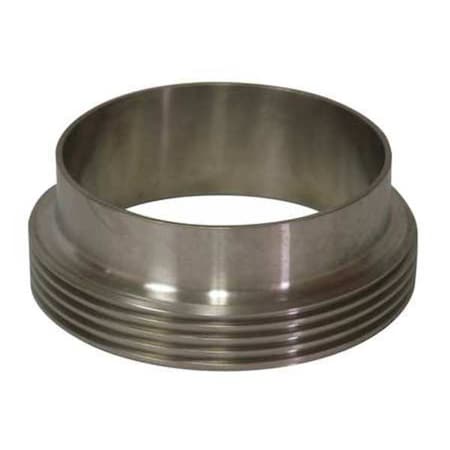 Zoro Select 1-1/2" Bevel Seat T304 SS Threaded Long Ferrule 15A1.5