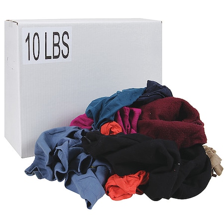 Zoro Select Recycled Cotton Sweatshirt Cloth Rag 10 lb. Varies Sizes, Assorted G325010PC