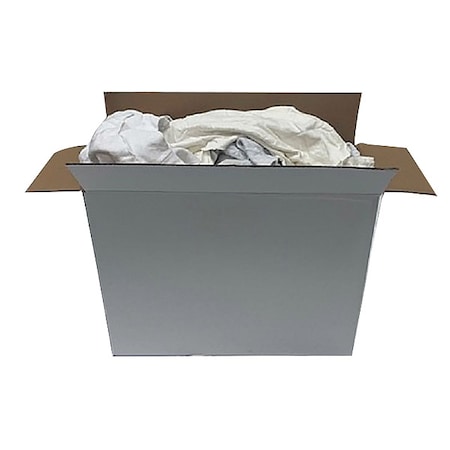 Zoro Select Recycled Cotton Sweatshirt Cloth Rag 50 lb. Varies Sizes, White G224050PC