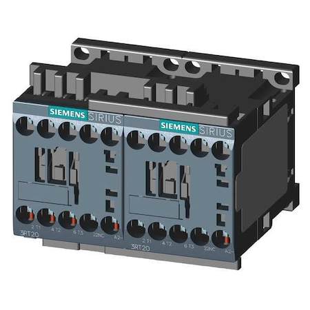 SIEMENS IEC Magnetic Contactor, 3 Poles, 110/120 V AC, 12 A, Reversing: Yes 3RA23178XB301AK6