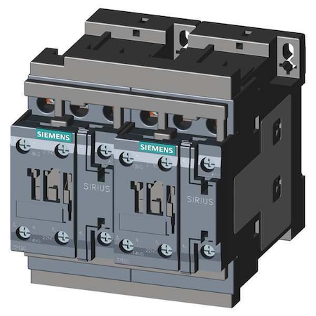 Siemens IEC Magnetic Contactor, 2NC/2NO, 110V-120V AC, 3 P, Reversing, Screw 3RA23268XB301AK6