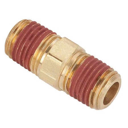 Parker Hex Nipple Brass Hex Nipple, 1/4 in Male NPT X 1/4 in Male NPT VS216P-4