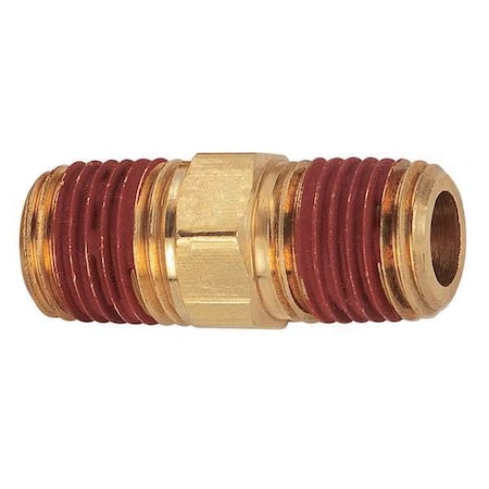 Parker Reducing Nipple Brass Reducing Nipple, 1/2 in Male NPT X 3/8 in Male NPT VS216P-8-6