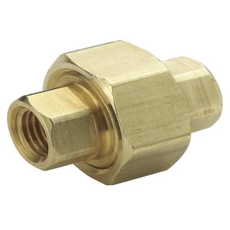 Parker Union Brass Dryseal Pipe Fitting, 1/4 in Female NPT X 1/4 in Male NPT 212P-4