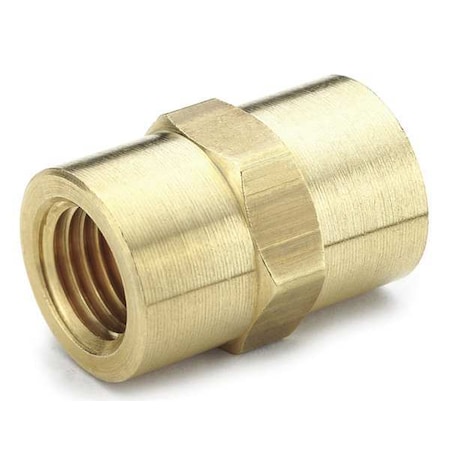 Parker Coupling Brass Dryseal Pipe Fitting, 1/8 in Female NPT X 1/8 in Female NPT 207P-2
