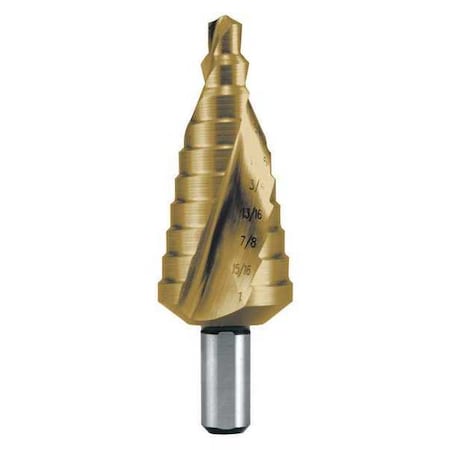 Ruko TIN Step Drill Size 5, 13/32 -1" 101705T