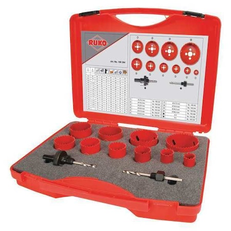 Ruko Bi-Metal Hole Saw Kit Super, 12 Pcs. 106304