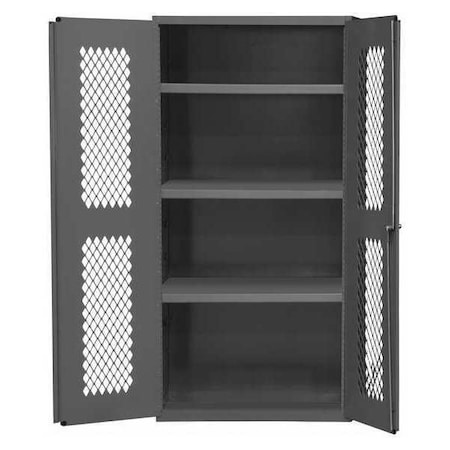 Durham Mfg Shelving Storage Cabinet, 48 in H, 36 in W, Gray, 2 Adjustable Shelves EMDC-361848-95