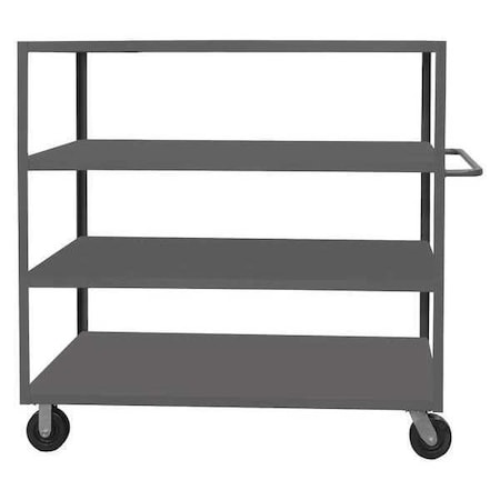 DURHAM MFG Flat Shelf Utility Cart, 14 ga. Steel, 4 Shelves, 1200 lb RSC-2448-4-LD-95