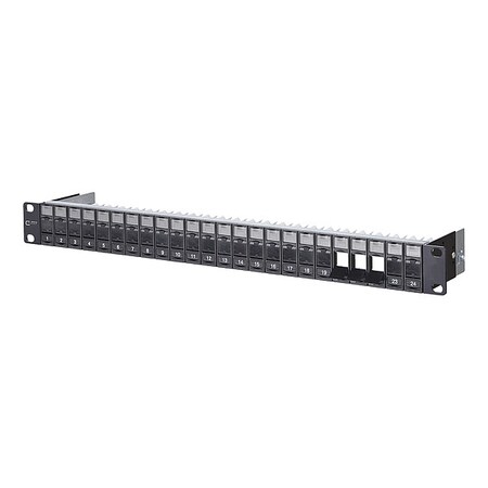 Metz Connect Patch Panel, Black, 1.75" H, 19" W 130920-BK-E