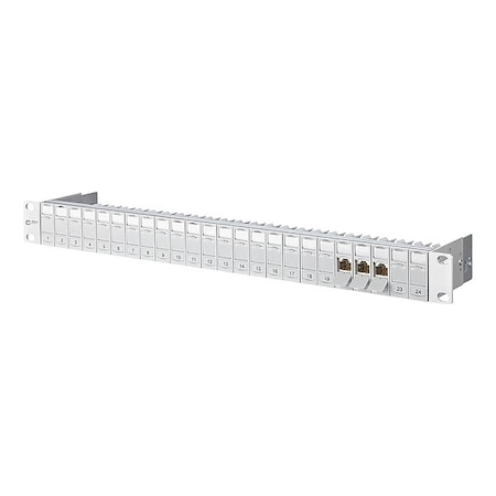 Metz Connect Patch Panel, Light Gray, 1.75" H, 19" W 130920-E
