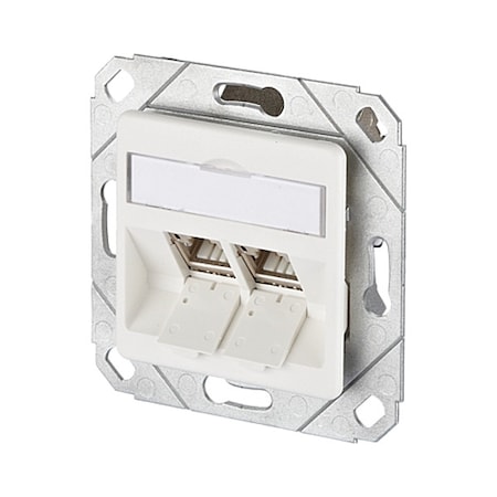 Metz Connect Wall Outlet, White, 2.752" H, 2.752" W 130B12D21102-E